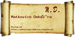 Matkovics Debóra névjegykártya
